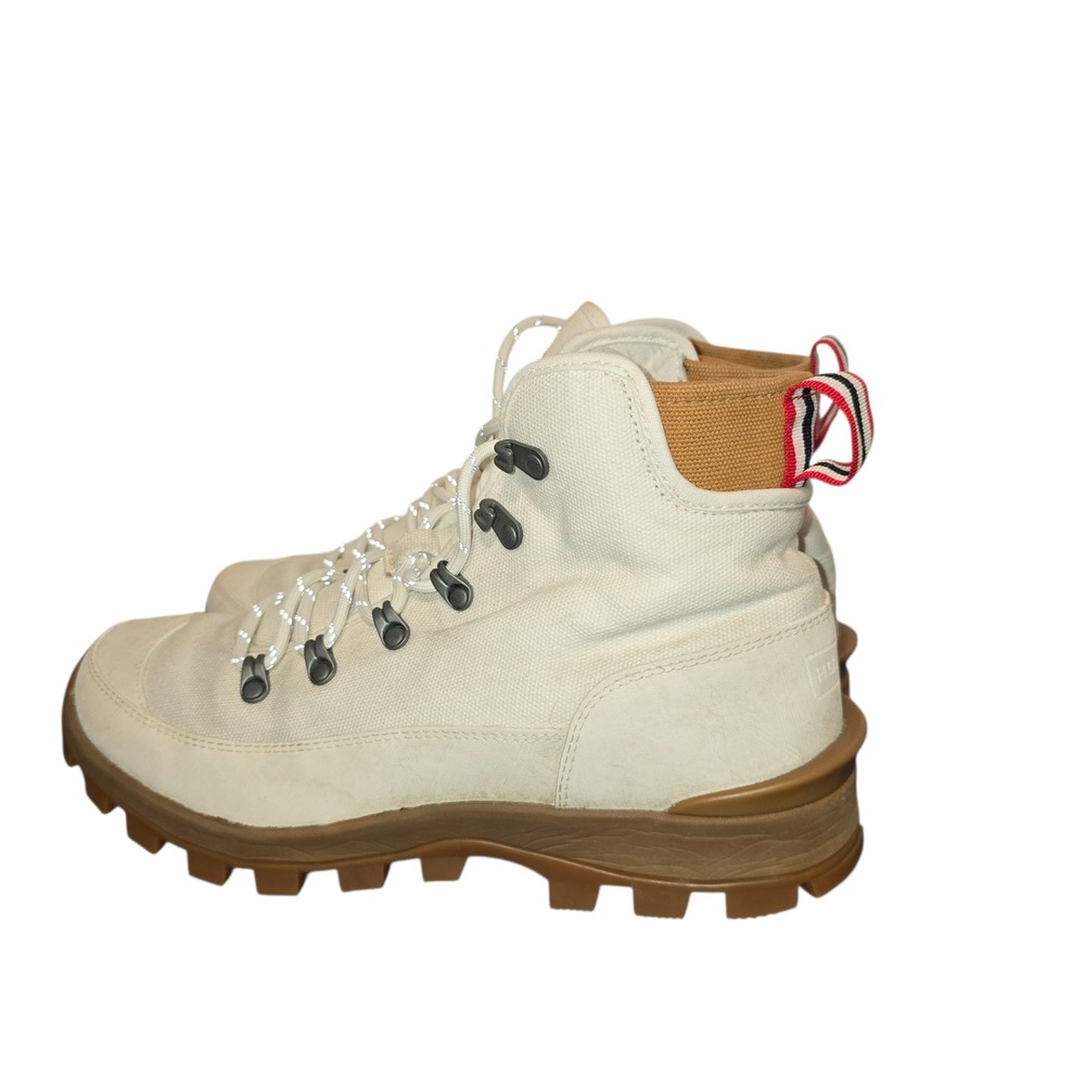 Hunter Womens Canvas Hiking‎ Boots Size US 10 Cream Lace Up Ankle Outdoor